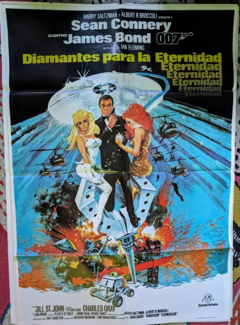 Diamonds Are Forever Original poster Spanish One sheet. James Bond 007 Connery