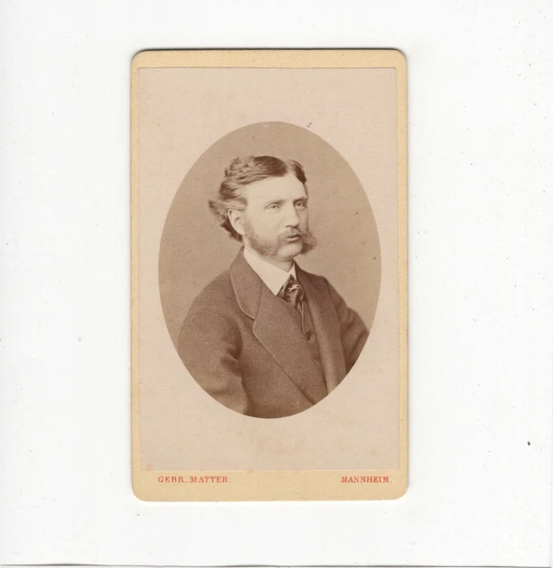 Gebr. Matter CDV Foto Herrenportrait - Mannheim 1870er