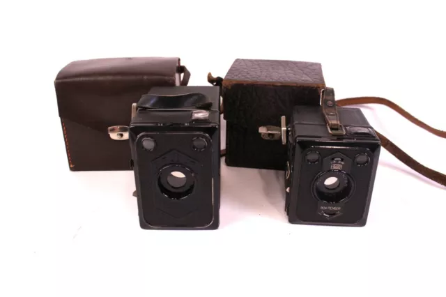 2 tlg Zeiss Ikon Box Tengor + Baldur Boxkamera Goerz Frontar Rollfilm DRP Antik