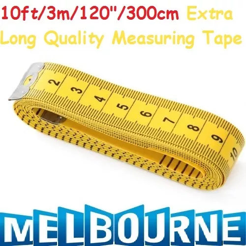 10ft 3M Tape Measure Extra Long Plastic Non Stretching 300Cm 120" x 20mm Tailor