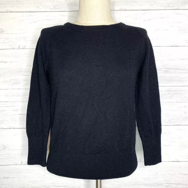 Diane Von Furstenberg Black Cashmere Wool Pullover Sweater M