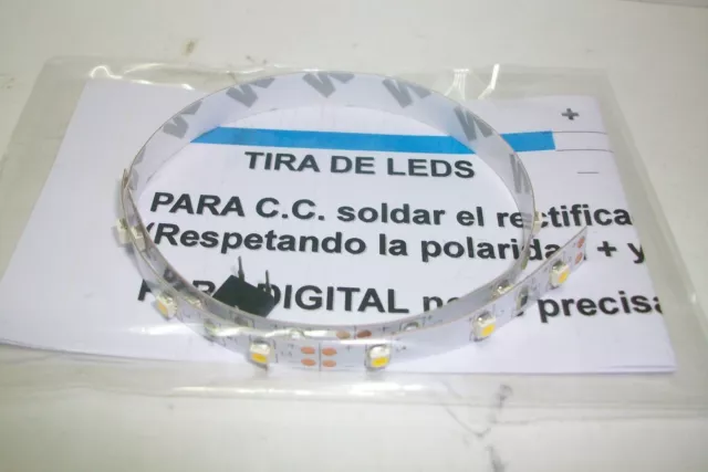 HO TIRA DE LEDS - Blanco calido, tira fraccionable (cada 3 leds) de 30 cm. long.