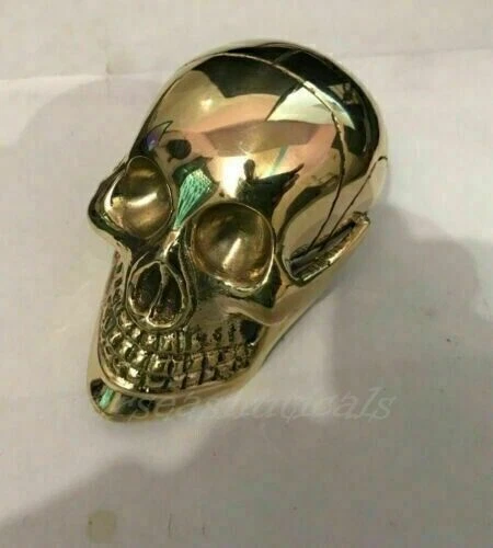 Style Skull Head Solid Brass Handle For Wooden Walking Stick & Vintage Cane Gift