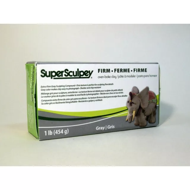 Super Sculpey - Oven Bake Clay - 1lb (454gm) FIRM - Grey 3