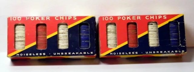 Vintage Dennison's 100 (x2) No 42 Poker Chips, Framingham, MA CASINO Game