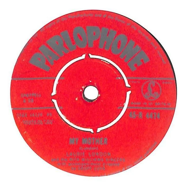 Laurie London My Mother UK 7" Vinyl Record Single 1958 45-R4474 Parlophone VG