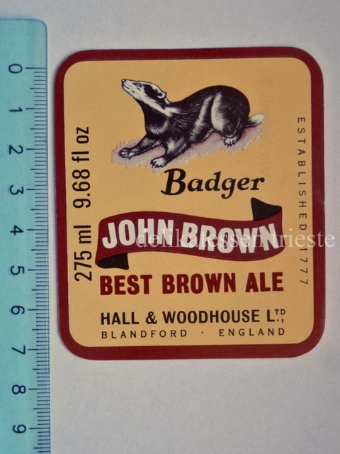 BIRRA JOHN BROWN ALE Blandford bier beer vecchia ETICHETTA old LABEL vintage