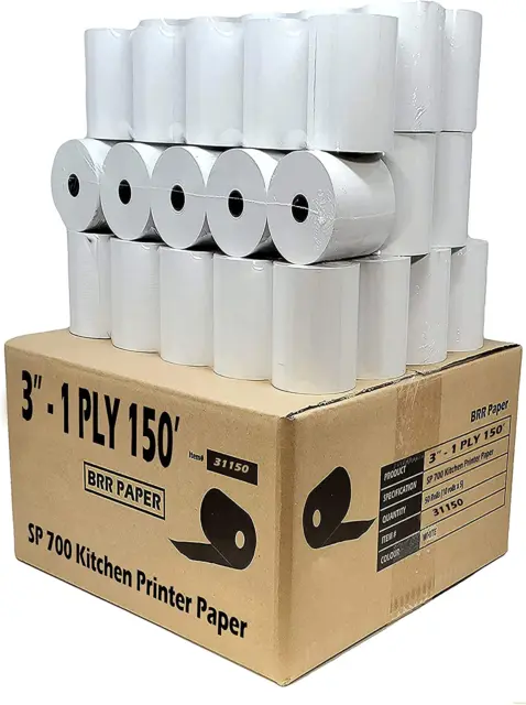 CASH REGISTER PAPER for STAR SP700 3" X 150' BOND (50 NON-THERMAL) POS KITCHEN