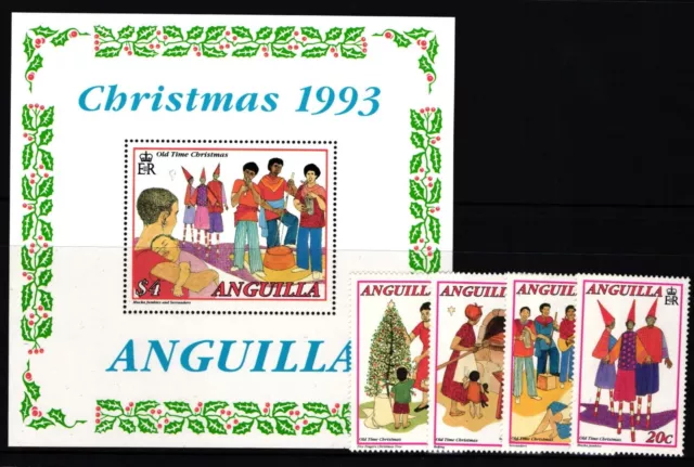 Anguilla 914-917 und Block 98 postfrisch Weihnachten #II416