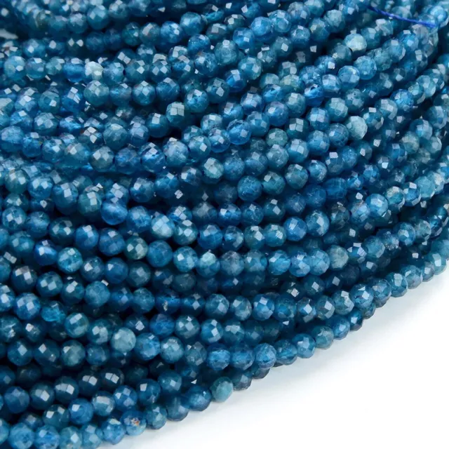 AAA Natural Neon Apatite Faceted Round 3MM Gemstone Beads Pour la...