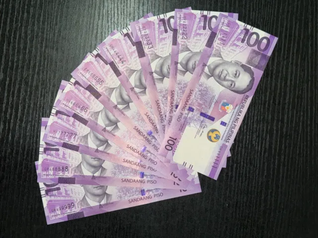 W/ Blind Codes Philippines 2023 100 Pesos Solid 1 to 9 Set including 888888 BBM