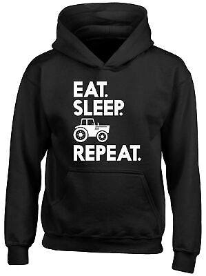 Eat Sleep Farmer Repeat Childrens Kids Hooded Top Hoodie Boys Girls
