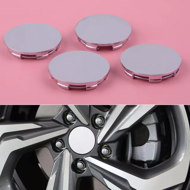 4pcs Silver 60mm Car Wheel Tire Rim Center Hub Caps Cover Base Set Universal n