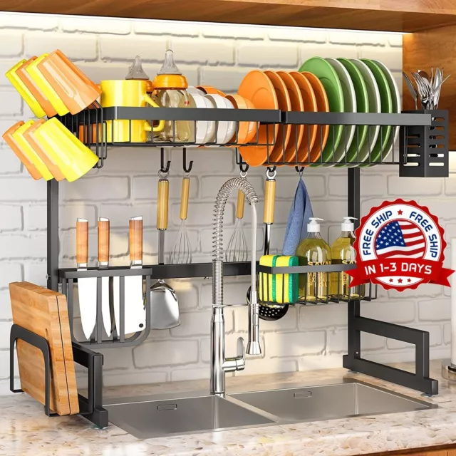 Escurridor De Platos Trastes Cubiertos Para Fregadero Acero Inoxidable Cocina