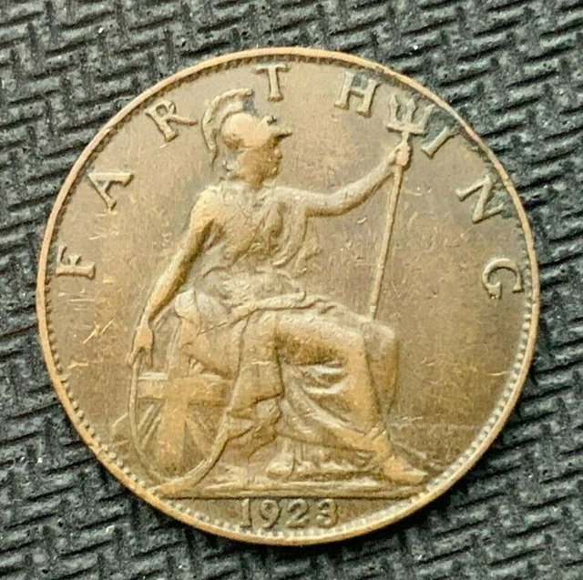 1923 UK Farthing Coin XF +    Condition Rarity World Coin  Great Britain   #C943