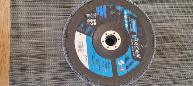 5x 180mm Norton Vulcan Aggressive Cut 40 Grit Flap Discs 180mm x 22.23mm