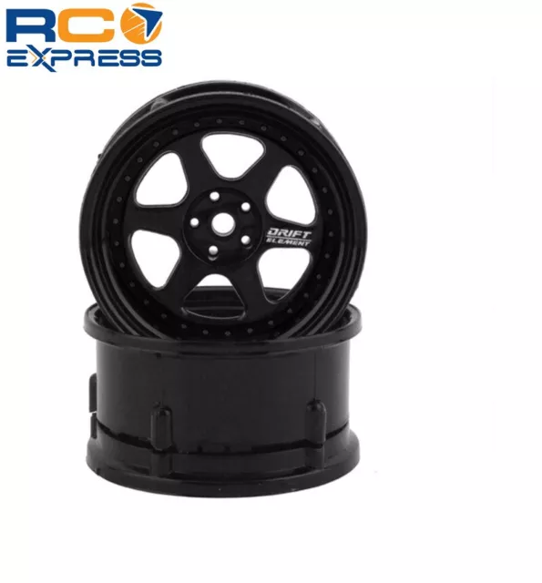 DS Racing Drift Element 6 Spoke Drift Wheels (Triple Black) (2) DSC-DE-205