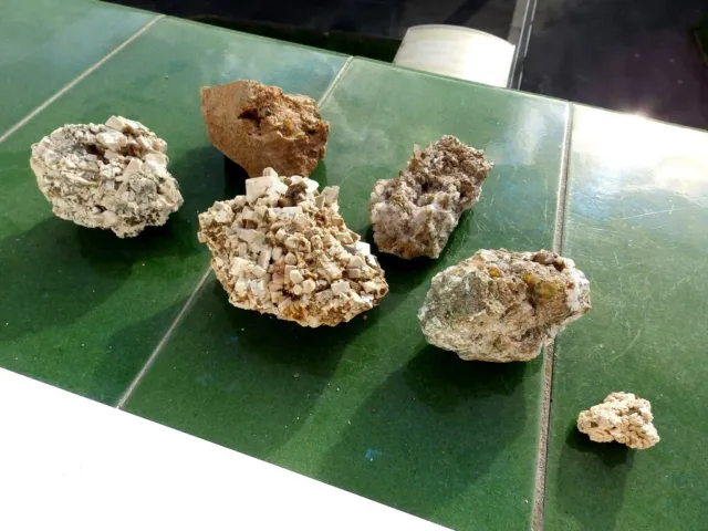Minerales " Excelente Lote De 6 Minerales De Titanita De Marruecos  -  1A24 "