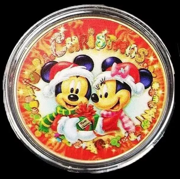 Mickey and Minnie Mouse Merry Christmas Gold Coin Disney Ideal Xmas Present 2