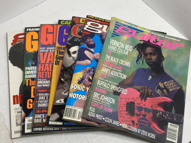 Lot Of 7 Issues Of Guitar World & Guitar Player Magazines Rock & Roll