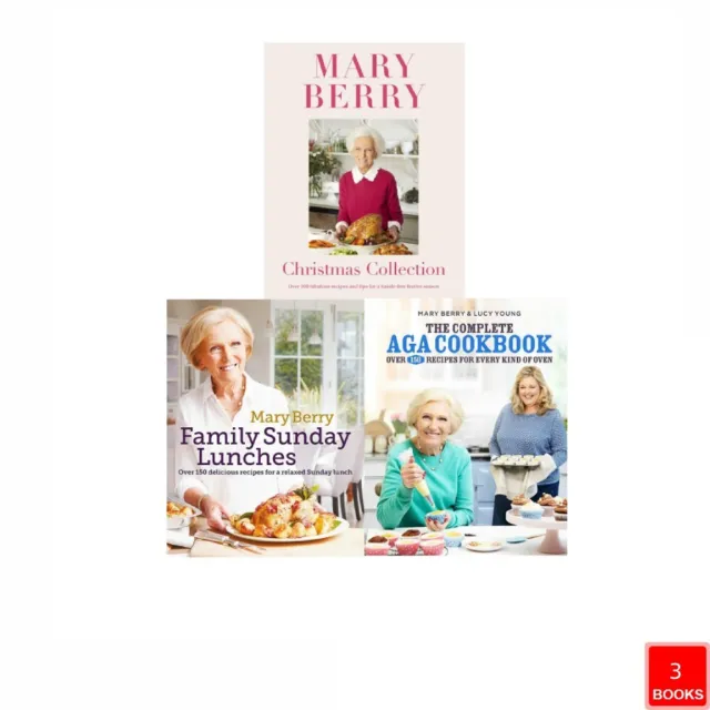 Mary Berry 3 Books Collection Set Christmas,Family Sunday Lunches,Complete Aga