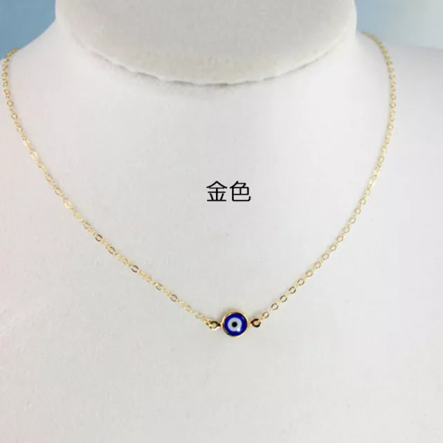 Lucky Turkish Heart Evil Eye Pendant Necklace Choker Chain Jewelry Women Gift