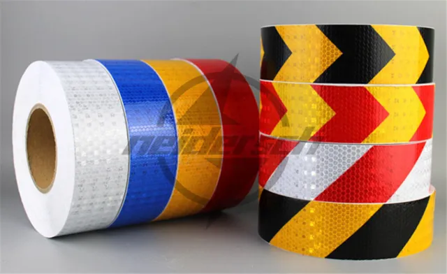 1-3M 2" 5cm Reflective Safety Warning Conspicuity Tape Film Sticker Silver Red