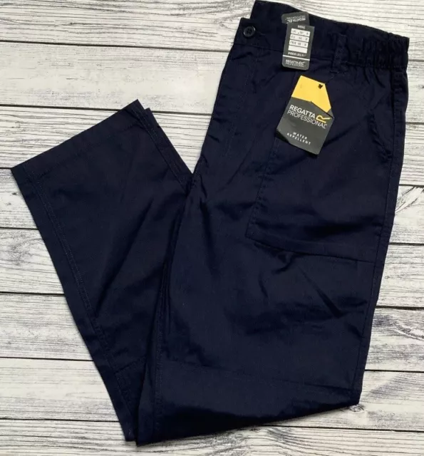 Regatta Professional Action Trousers Water-Repellent Work Cargo Pants Navy