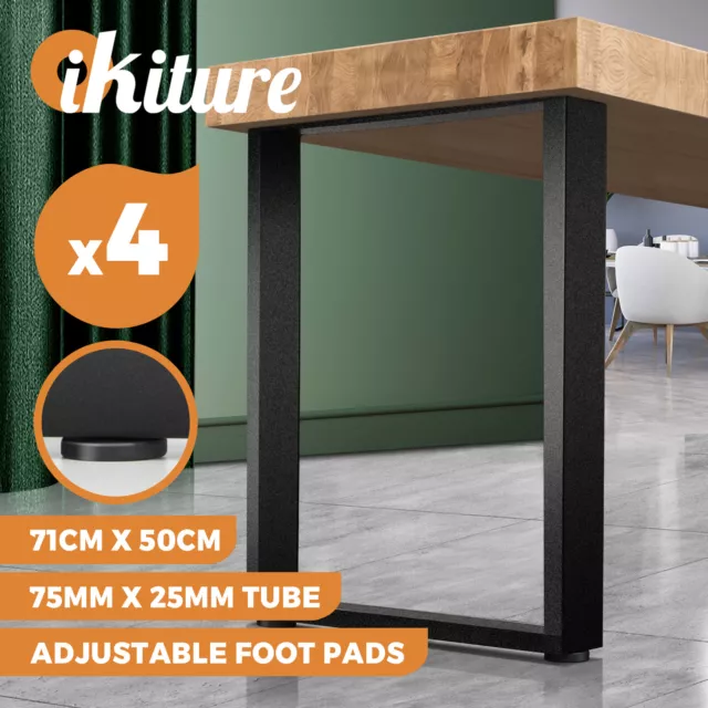 Oikiture 4X Coffee Dining Table Legs Bench Box Steel Metal Industrial 71 X 50CM