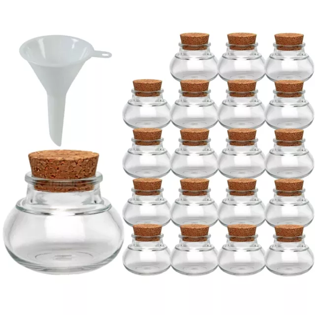 20er Set Mini Korkenglas 40 ml Glasdose mit Korken Korkglas Gewürzglas +Trichter