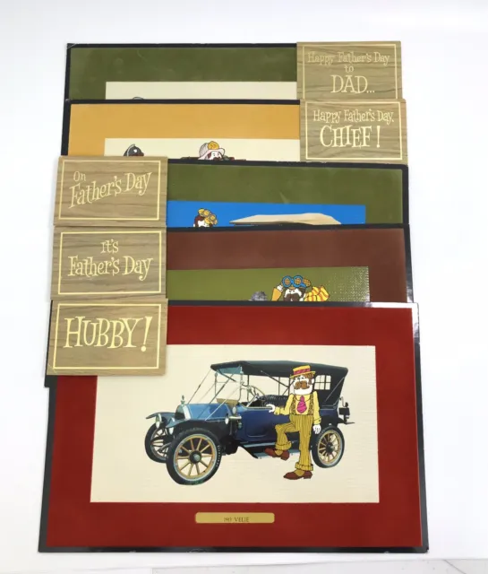 AMERICAN GREETINGS Classic Car Collection Fathers Day VINTAGE Card ART VERY RARE