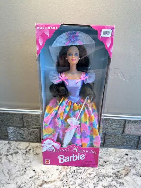 NRFB Sweet Magnolia Barbie Doll 1996 Wal-Mart Exclusive Brunette Mattel 15654