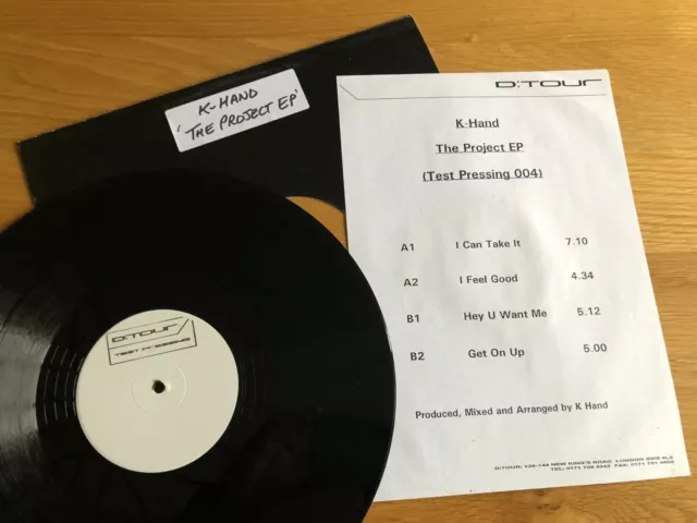 K-Hand - The Project EP UK 12" 1996 Vinyl Record Kelli Hand Detroit Techno House