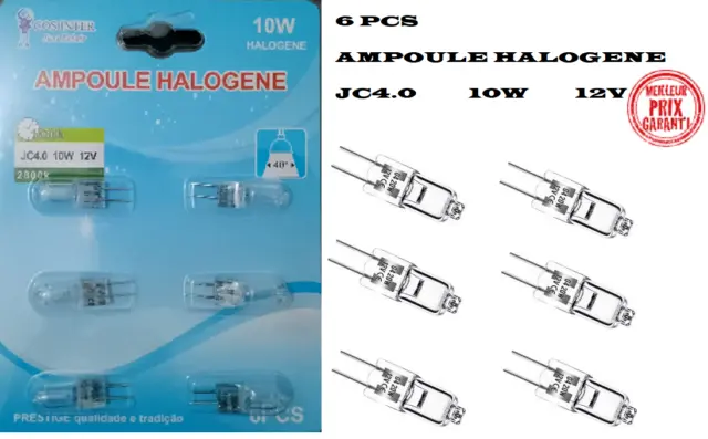 Ampoules Halogène Econome et Puissante Type JC4.0 10W 12V Base G4