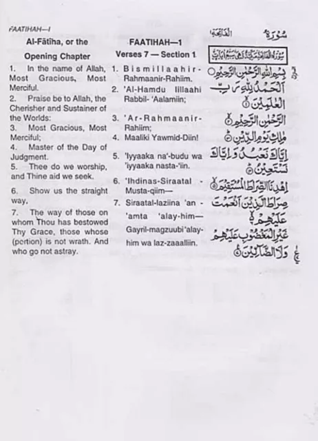 Traduction anglaise, translittération et texte arabe le Saint Coran 2