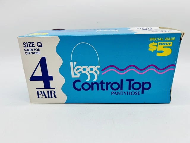 Leggs 4 Pairs Control Top Pantyhose Sheer Toe Off White Size Q NEW