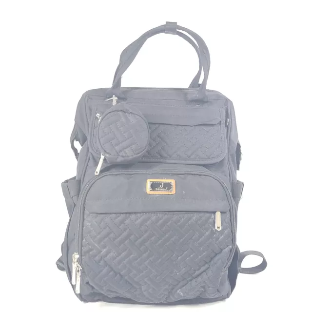 BabbleRoo Diaper Bag Backpack with Wide Top Opening Black