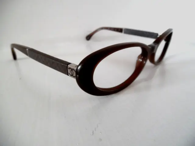 CHANEL 3094 C538 EYEGLASSES BROWN FRAMES, WITH CHANEL LOGO ON EACH ARM  £84.99 - PicClick UK