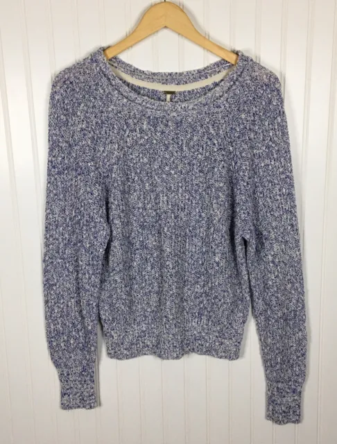 Free People Electric City Marled Pullover Sweater Blue M