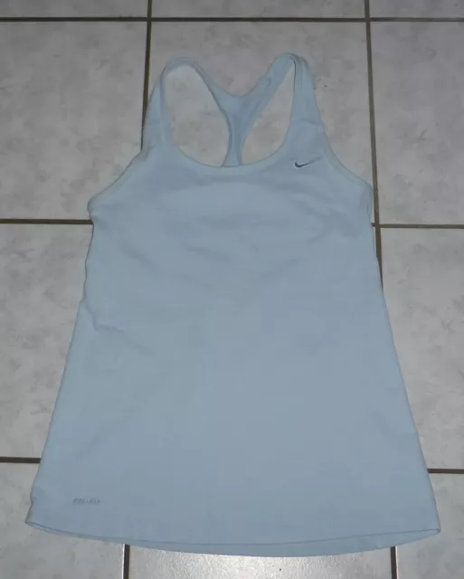 NIKE DRI FIT Tanktop Gr. M blau Innen BH Trägershirt Fitnesstop Sport Laufshirt