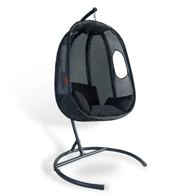 Hängesessel mit Gestell Hängekorb Sessel Kissen Faltbar Indoor & Outdoor