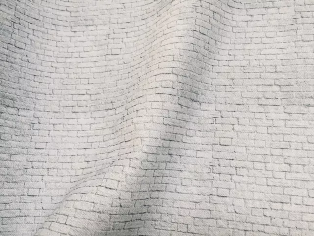 Klein Weiß Ziegel Wand Baumwolle Stoff Vorhang Material Stein -140cm Breit