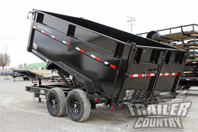 NEW 7 X 16 14K GVWR Scissor Hoist Power Hydraulic Dump Trailer Equipment Hauler