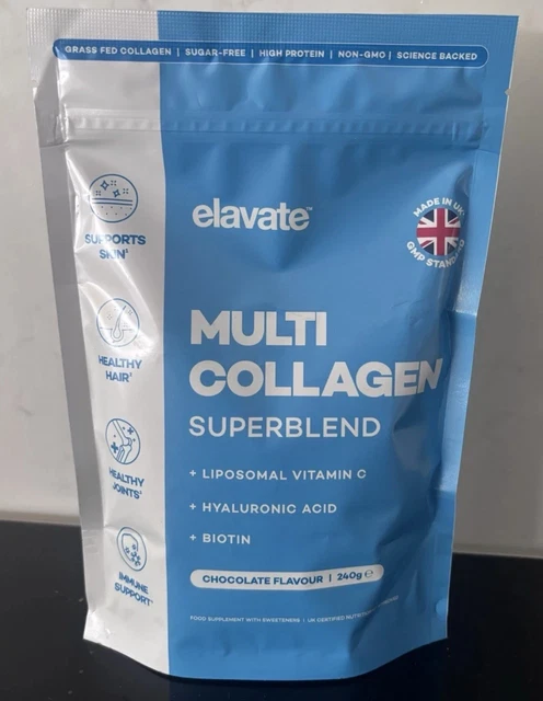 Genuinine GENUINE ELEVATE MULTI Collagen Super blend Chocolate 240g New Sealed ...