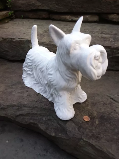 Large Ceramic White Scottish Terrier Dog Figurine by Urban Trends Collection