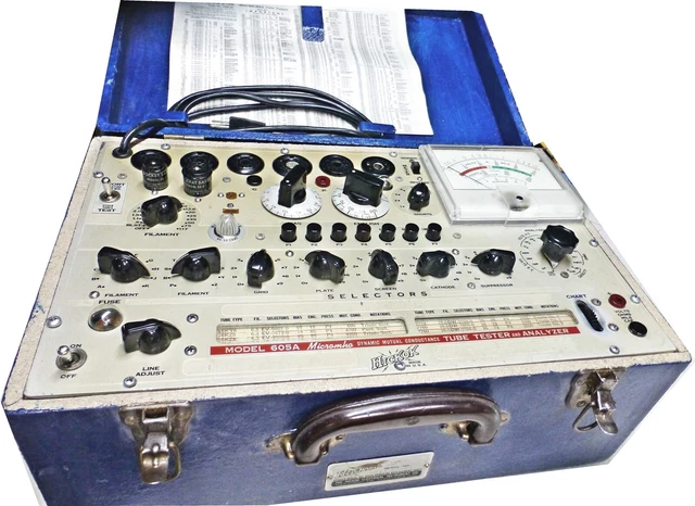 Hickok model 605A tube tester very nice condition inside, DEFECTIVE OPEN METER