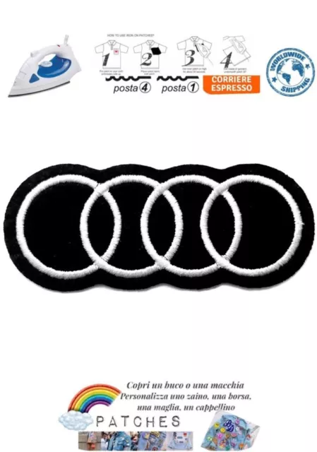 Audi patch car brand logo iron on sew embroidered badge auto toppa termoadesiva