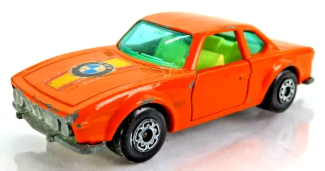 Lesney BMW 3.0 CSL Matchbox Superfast 45 Vintage Orange Collectible Toy Car