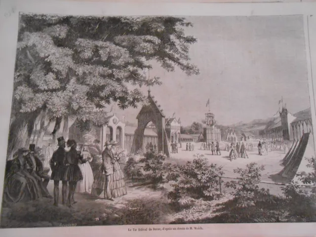 1857 engraving - The Federal Shooting of Bern