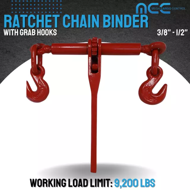 1 Pack Heavy Duty 3/8" -1/2" Ratchet Load Chain Binder for Flatbed Truck Trailer